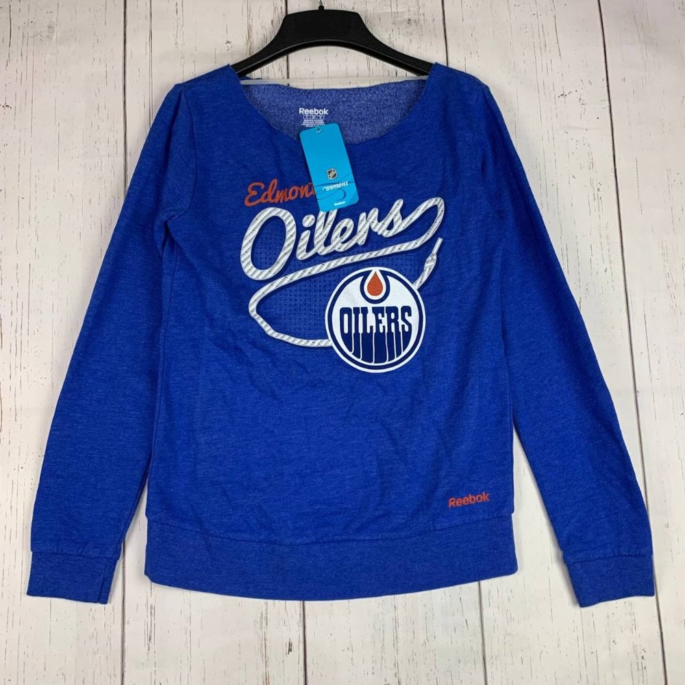 Edmonton Oilers NHL Reebok Small Blue Sweatshirt New Women